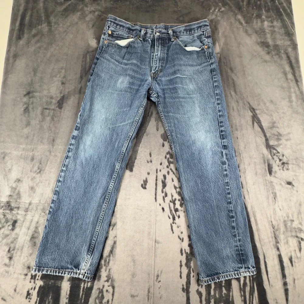 Levi's 505 Regular Fit Jeans Mens 34x30 Blue Medium Wash Straight Leg 00505-0216